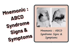 [Very Cool] Mnemonic : ABCD Syndrome Signs & Symptoms