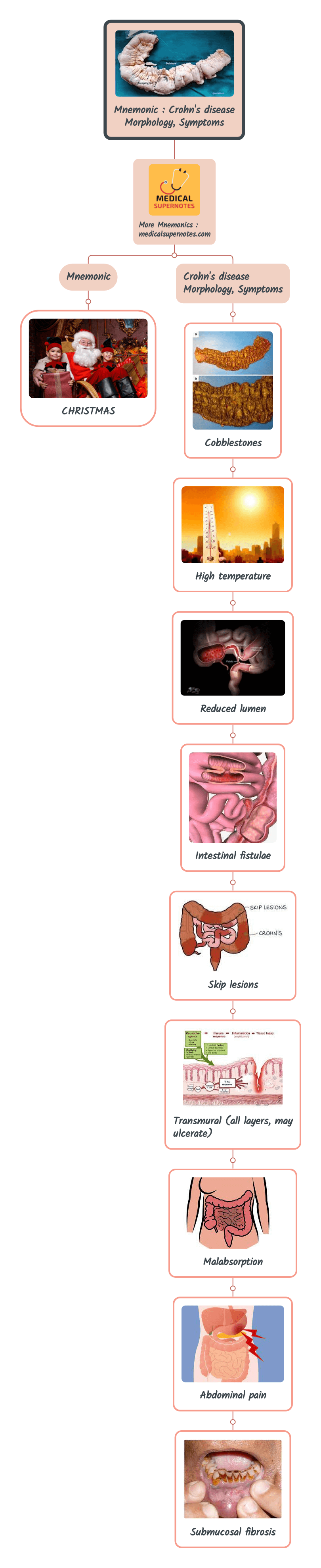 Mnemonic _ Crohn's disease Morphology, Symptoms